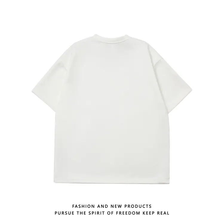 220g Suede T-Shirt White 2024 Summer — feature 7