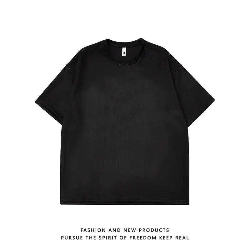 220g Suede T-Shirt White 2024 Summer