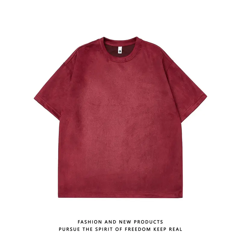 220g Suede T-Shirt White 2024 Summer