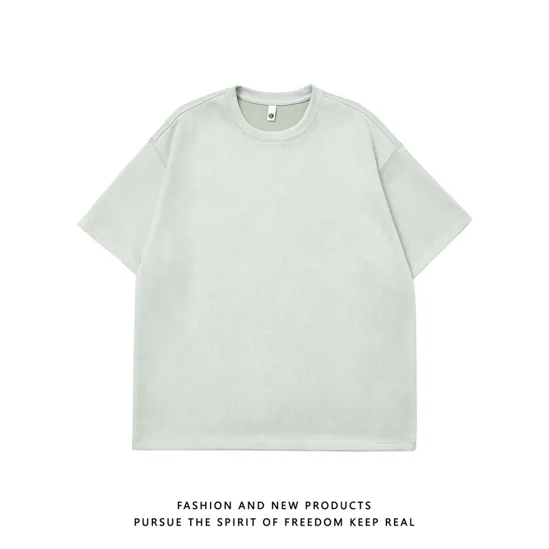 220g Suede T-Shirt White 2024 Summer