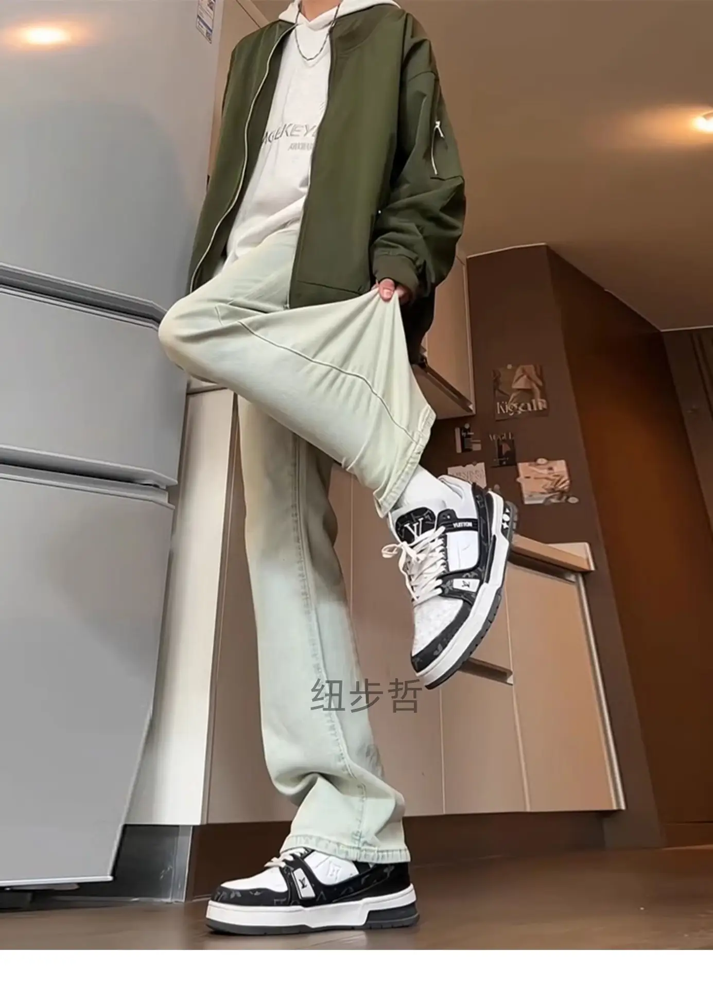Men Grey Slim Fit Jeans Spring Autumn — feature 10