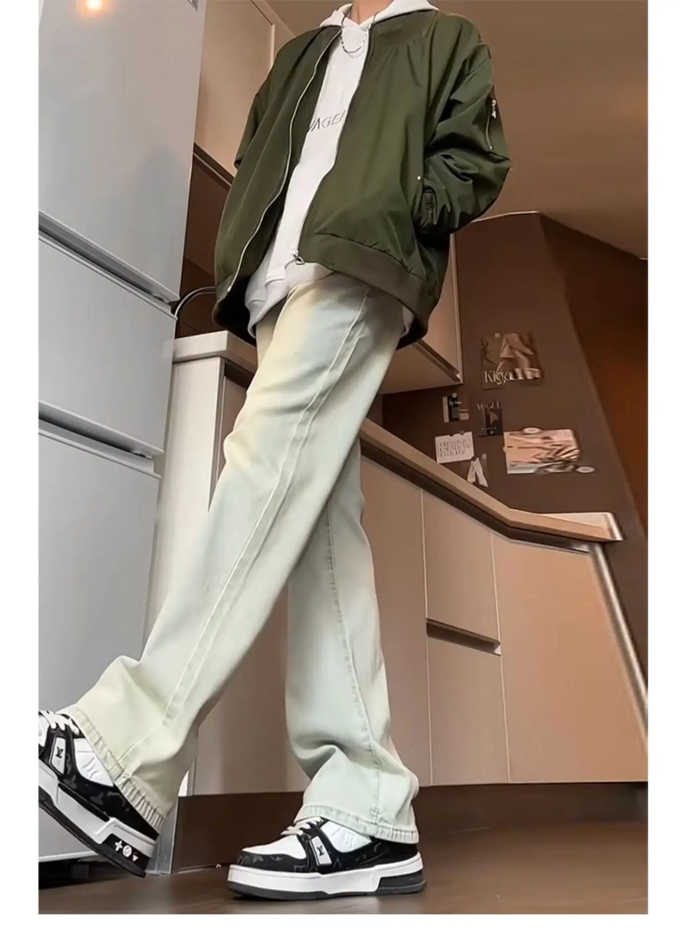 Men Grey Slim Fit Jeans Spring Autumn — feature 12