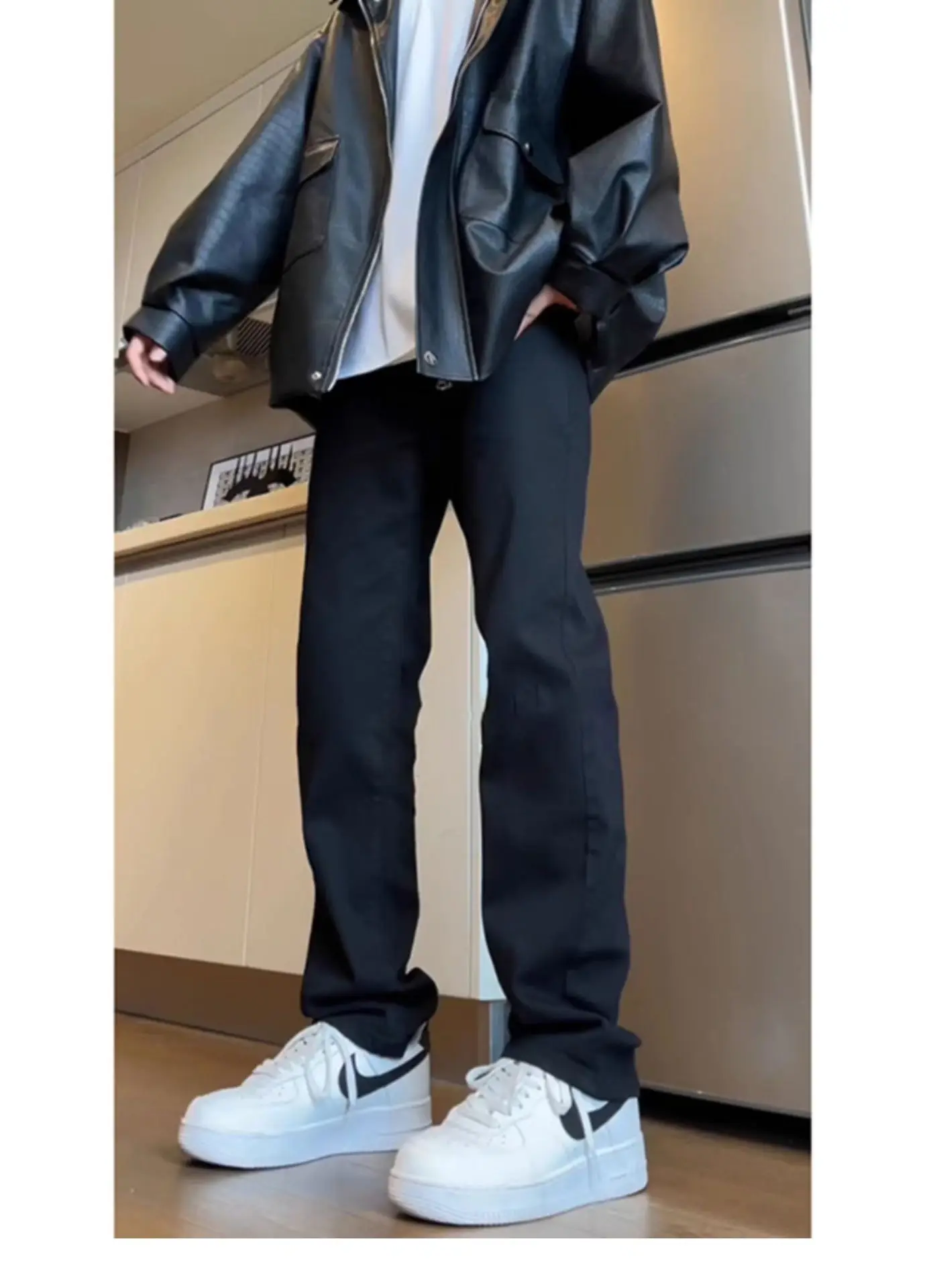 Men Grey Slim Fit Jeans Spring Autumn — feature 14