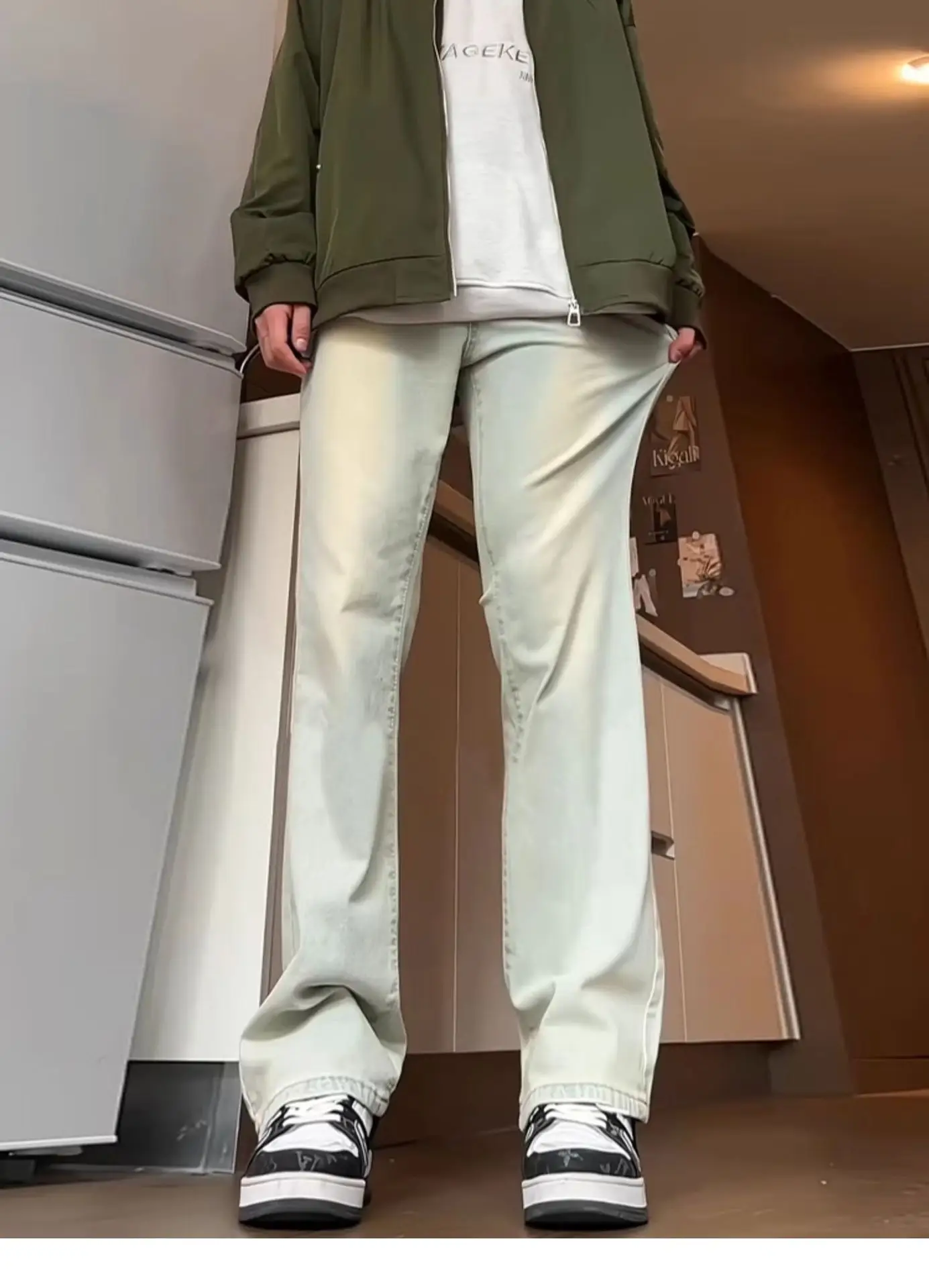 Men Grey Slim Fit Jeans Spring Autumn — feature 9
