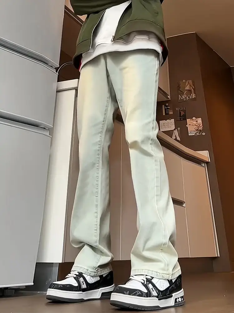Men Grey Slim Fit Jeans Spring Autumn - Image 3
