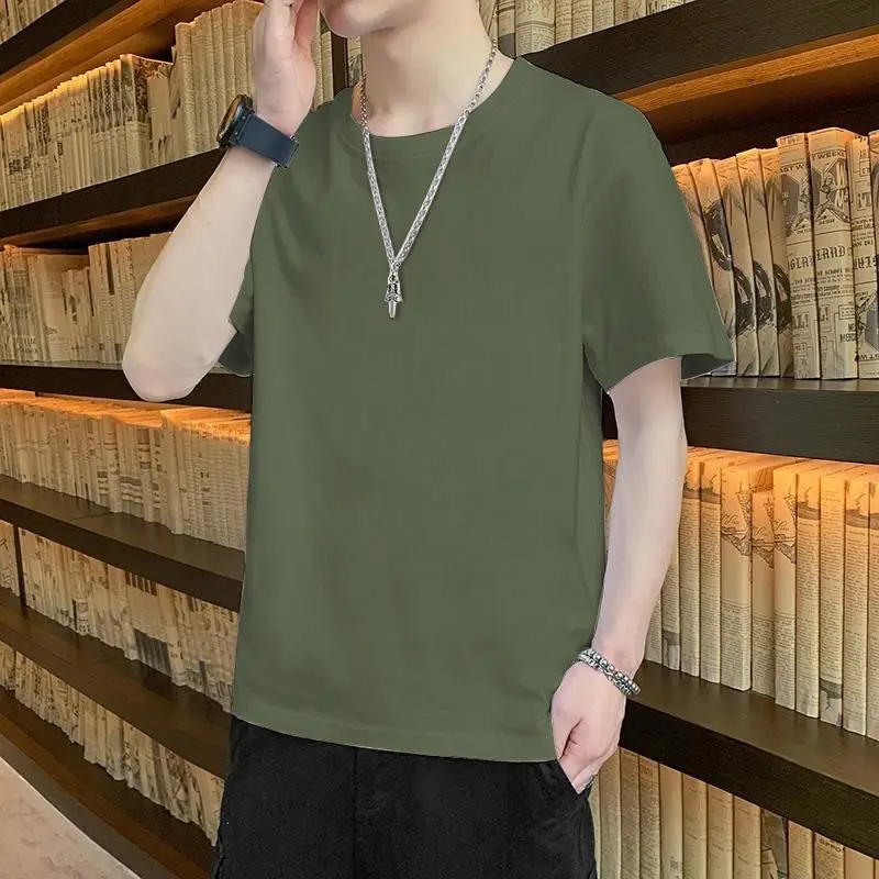 Men Yellow Slim Fit T-Shirt 2026 Summer - Image 12