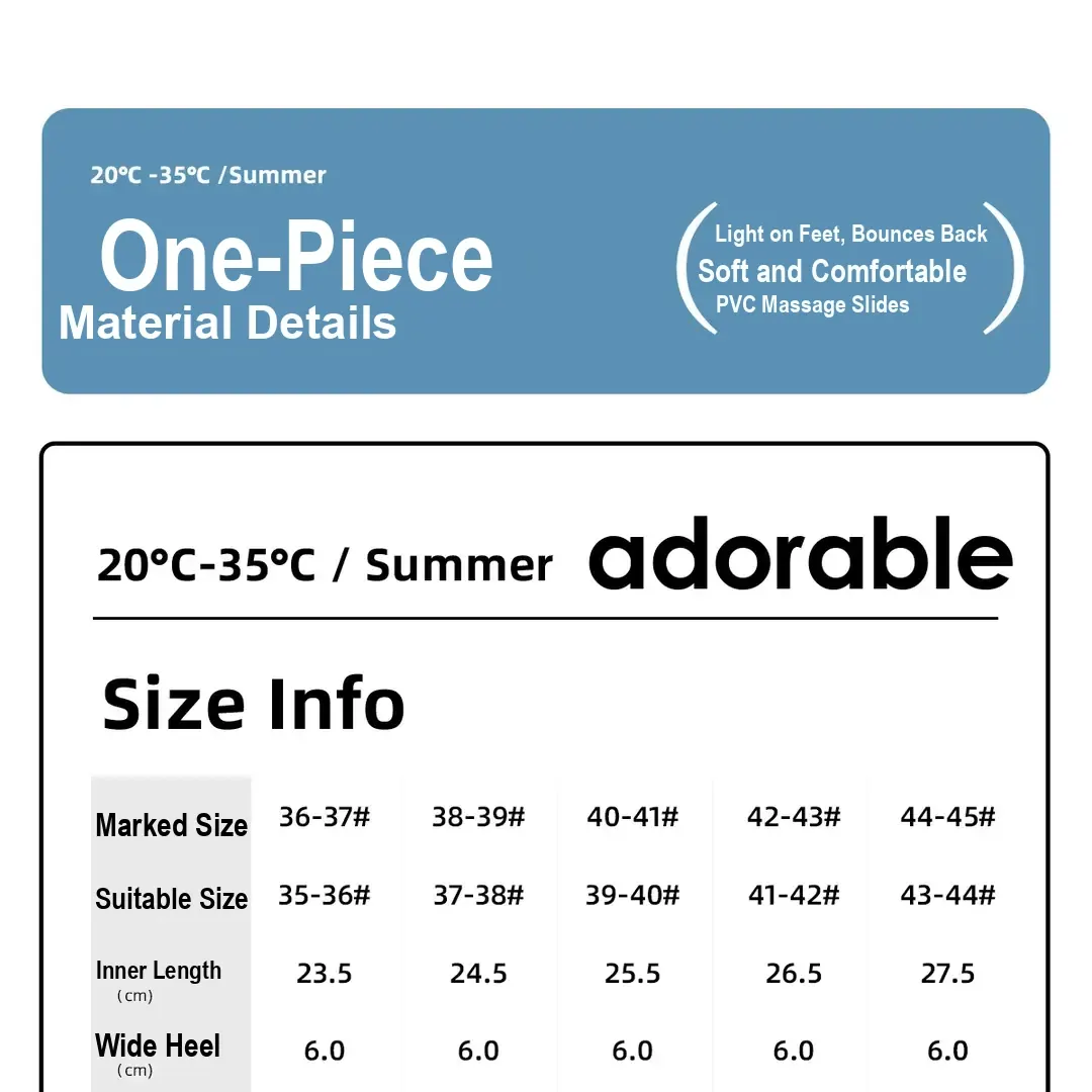 Product information and upper rows of size chart, including shoe inner length and heel width.