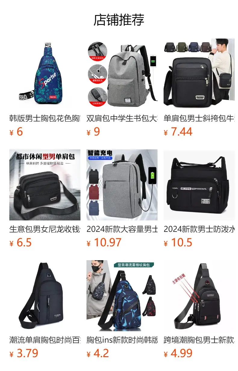 Men's Black Crossbody Shoulder Bag Casual Messenger — feature 1