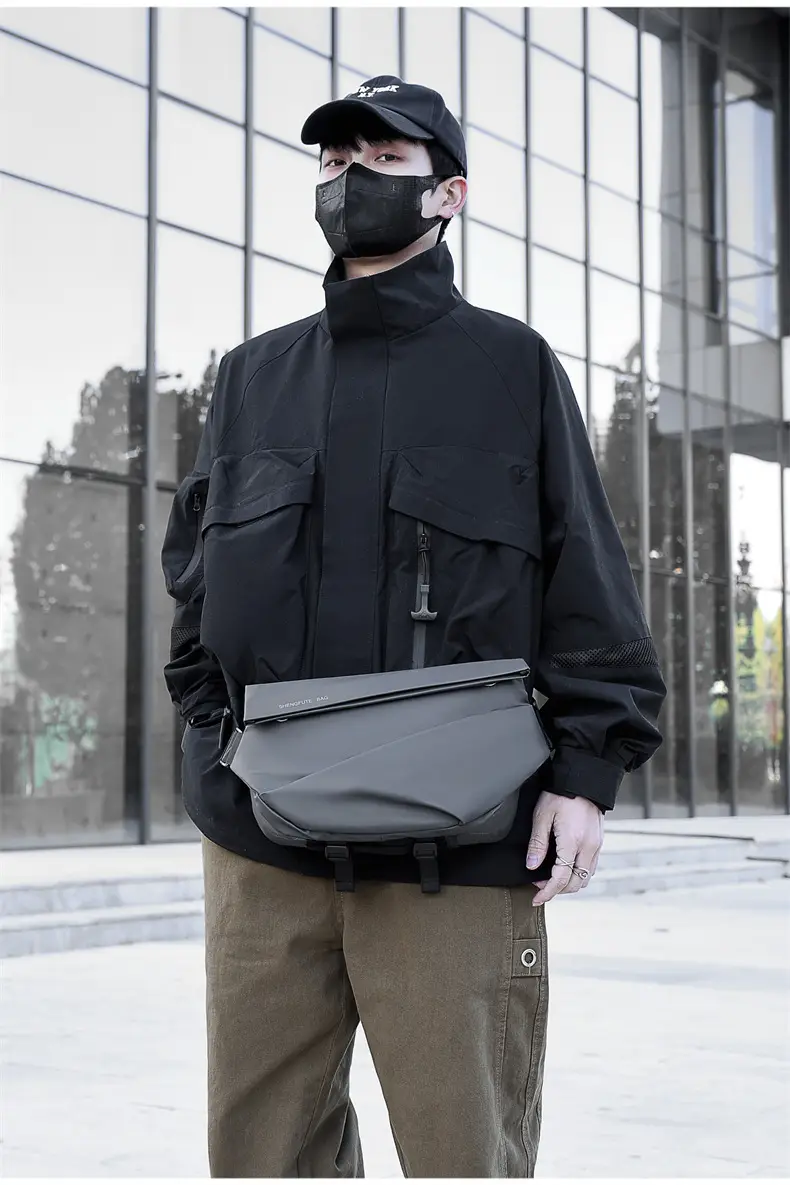 Men's Black Crossbody Shoulder Bag Casual Messenger — feature 15