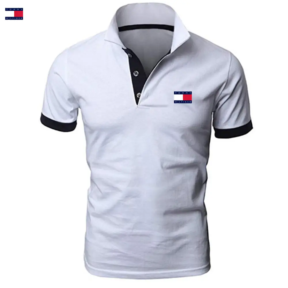Men's Black Polo Shirt with Blue Trim & Logo - Image 9