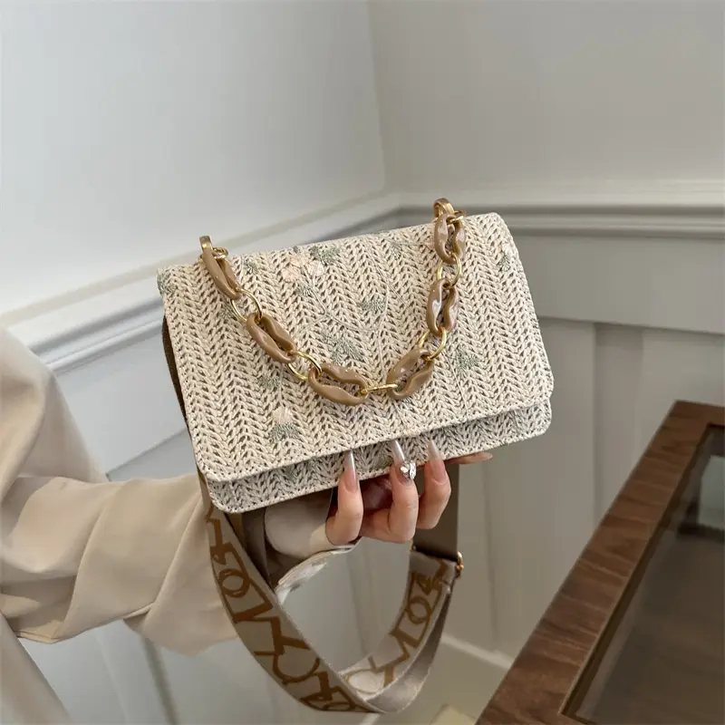 Elegant Khaki Crossbody Bag with Leopard Strap for Women - Image 7