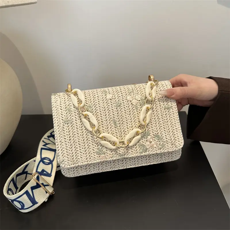 Elegant Khaki Crossbody Bag with Leopard Strap for Women - Image 9