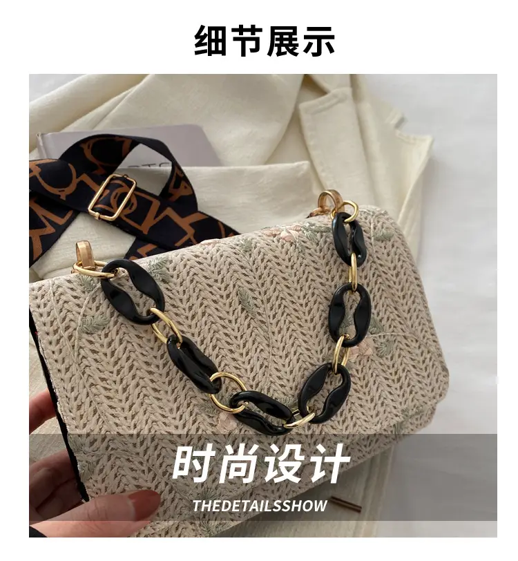 Elegant Khaki Crossbody Bag with Leopard Strap for Women — feature 2