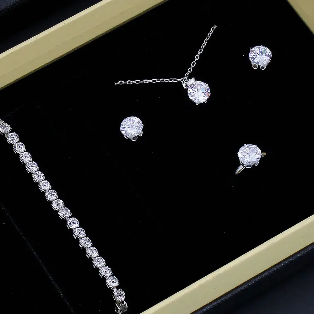 Women's 5-Piece Jewelry Box with Watch & Earrings