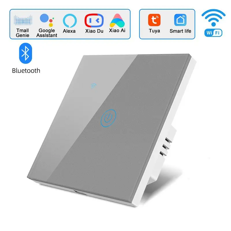 Tuya Smart Life European Standard Smart Wifi Touch Switch Alexa Voice Control Wall Switch