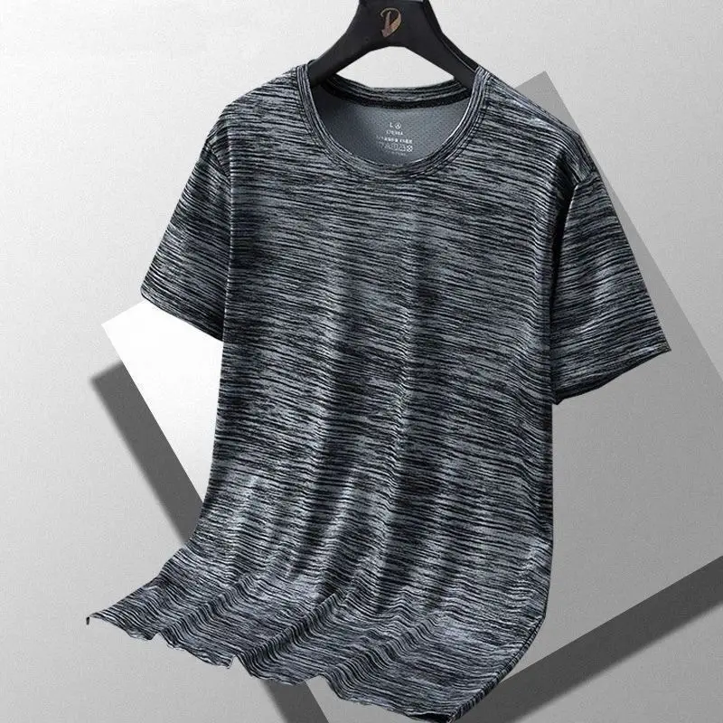 Men Ice Silk Mesh T-Shirt Dark Gray — feature 10