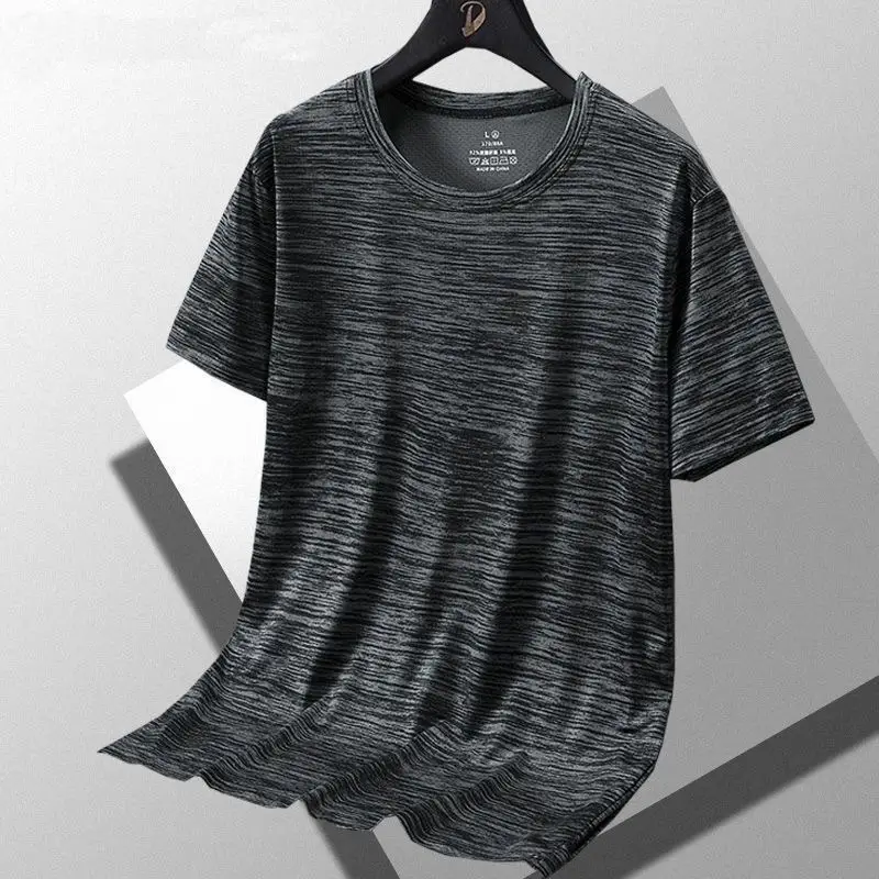 Men Ice Silk Mesh T-Shirt Dark Gray — feature 11