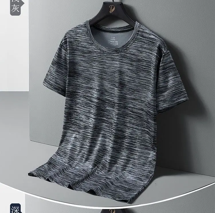 Men Ice Silk Mesh T-Shirt Dark Gray — feature 14