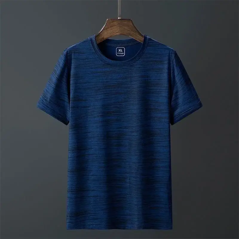 Men Ice Silk Mesh T-Shirt Dark Gray - Image 18