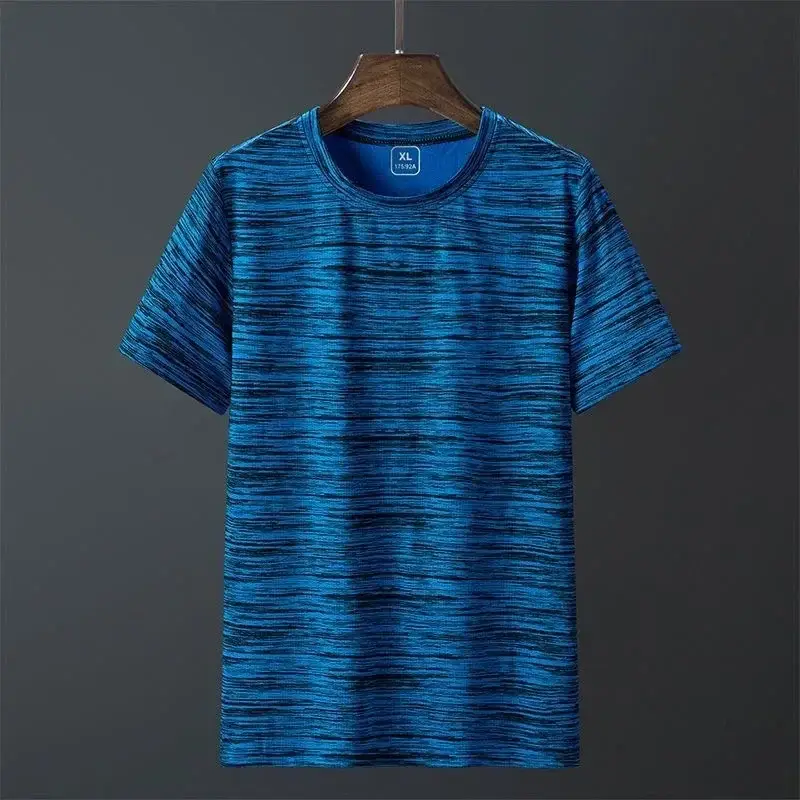 Men Ice Silk Mesh T-Shirt Dark Gray - Image 22