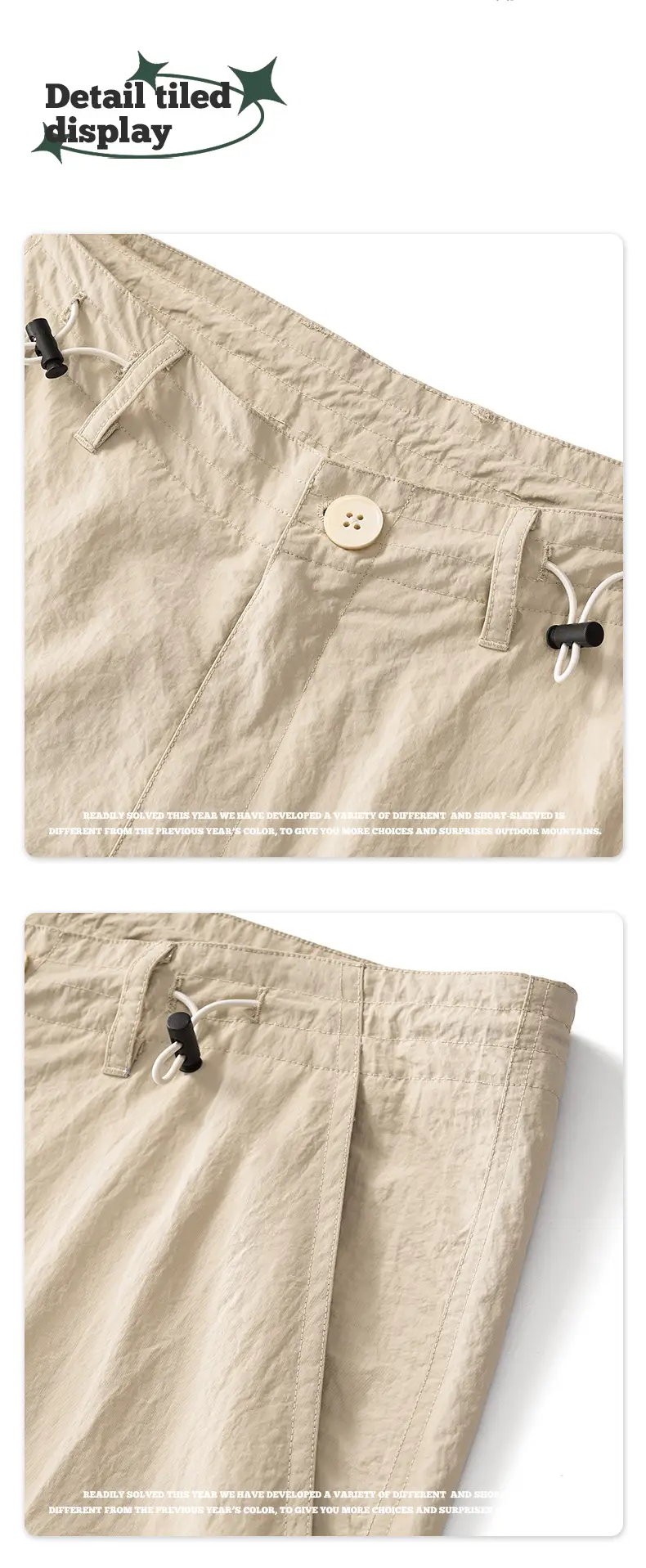 Men Waterproof Paratrooper Pants Dopamine Series 2024 Beige — feature 15
