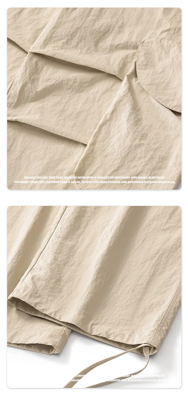 Men Waterproof Paratrooper Pants Dopamine Series 2024 Beige — feature 16