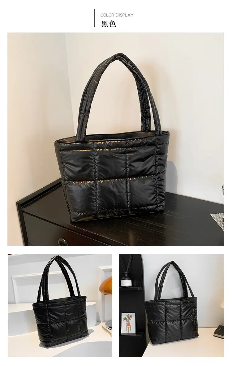 Women's Korean Style Silver Padded Shoulder Bag 2024 — feature 29