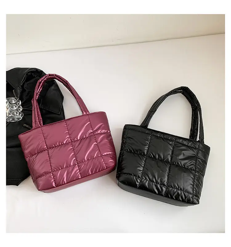 Women's Korean Style Silver Padded Shoulder Bag 2024 — feature 34