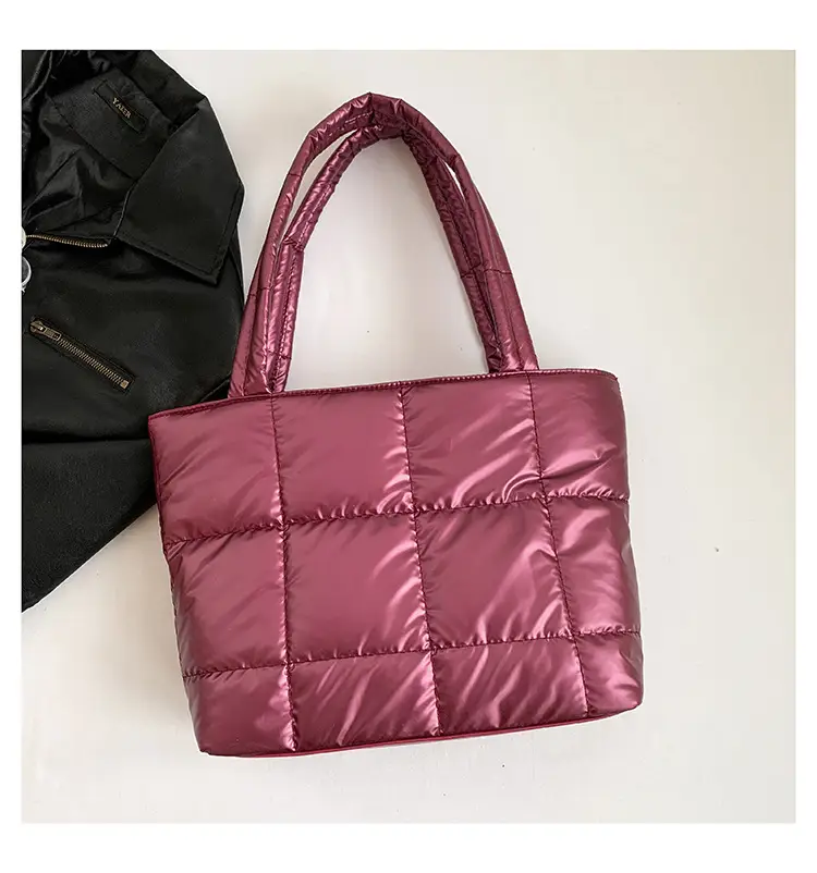Women's Korean Style Silver Padded Shoulder Bag 2024 - Image 4