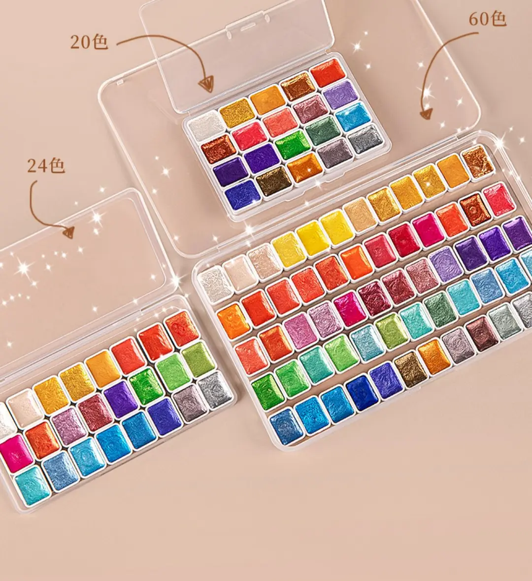 Pearl watercolor paint 20 colors Dunhuang golden art painting manicure special ancient style thangka sub-package solid watercolor — feature 3