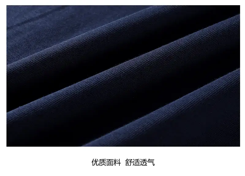 Men Cotton Three Bar T-Shirt Navy Blue 250g — feature 14