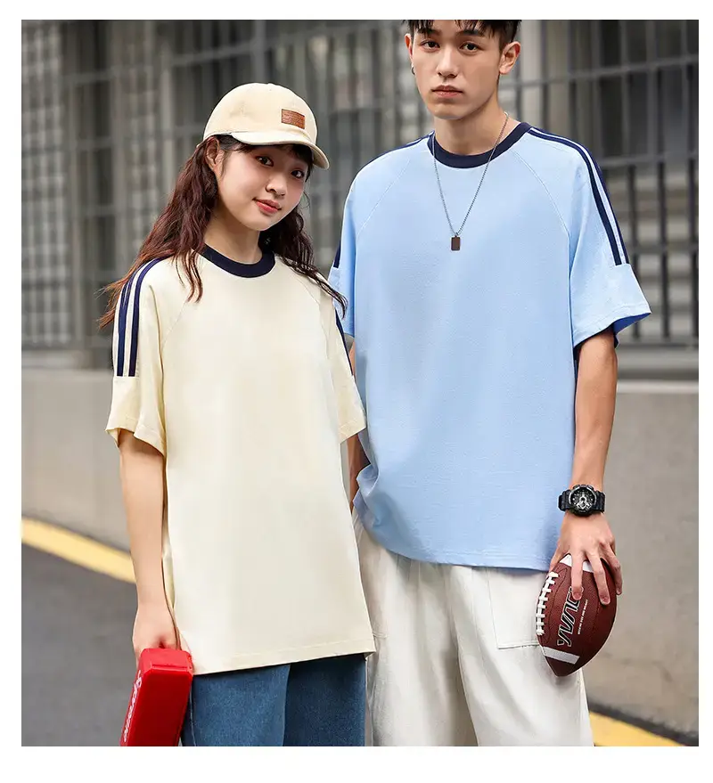 Men Cotton Three Bar T-Shirt Navy Blue 250g — feature 2