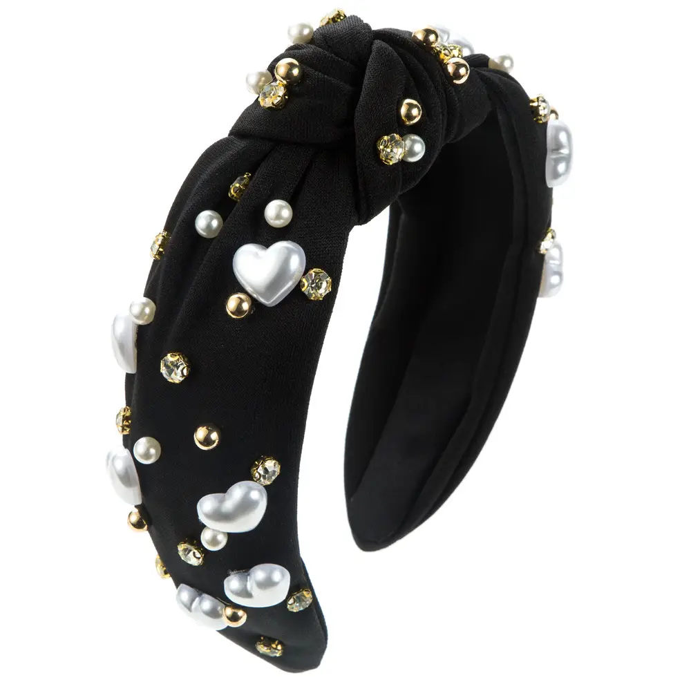 Pink Heart Beaded Hair Band for Women - Image 4