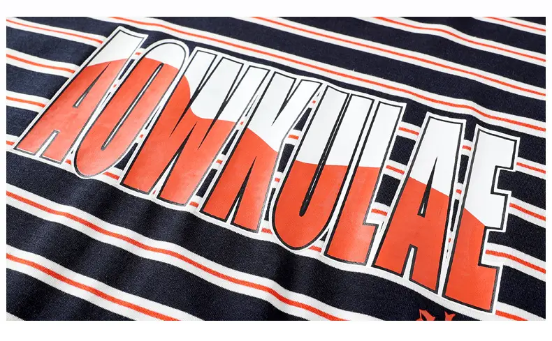 Kids Striped Short Sleeve T-Shirt Orange White — feature 46