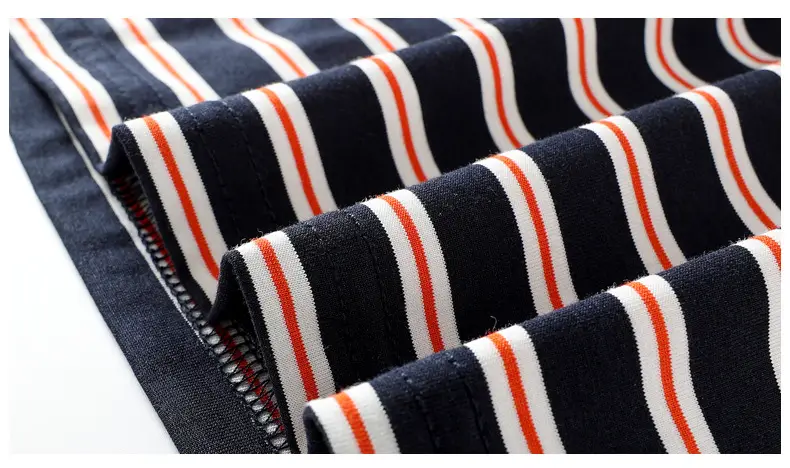 Kids Striped Short Sleeve T-Shirt Orange White — feature 47
