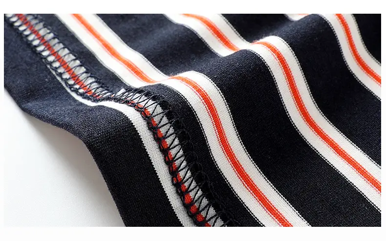 Kids Striped Short Sleeve T-Shirt Orange White — feature 48