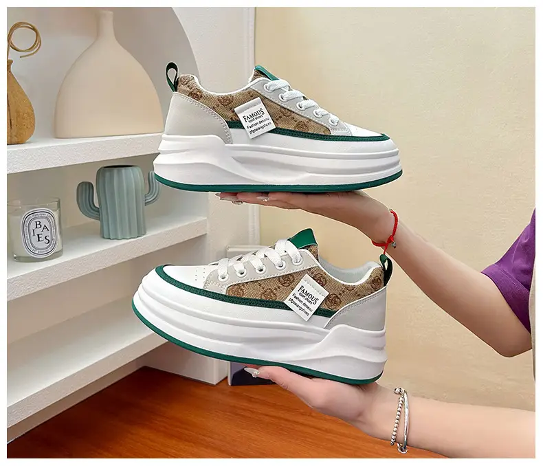 Women Grey Croc Lace Sneakers Thick White Sole — feature 30