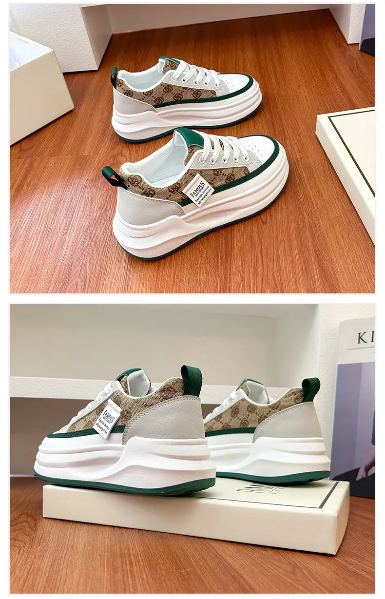 Women Grey Croc Lace Sneakers Thick White Sole — feature 37