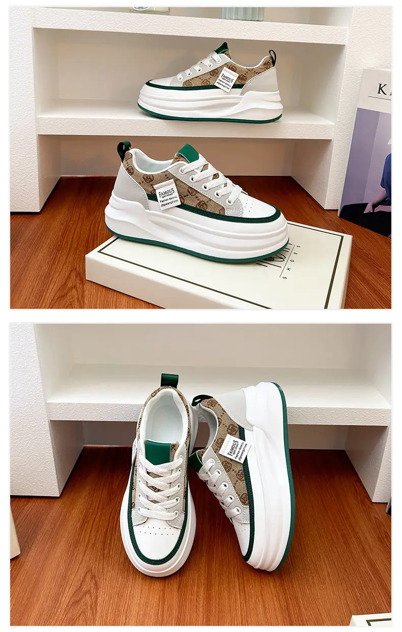 Women Grey Croc Lace Sneakers Thick White Sole — feature 38