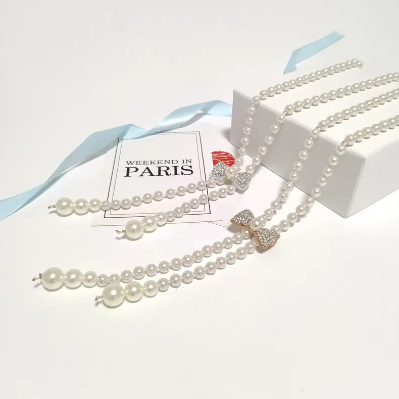 Women's Korean Pearl Waist Chain Belt with Rhinestone Butterfly — feature 11