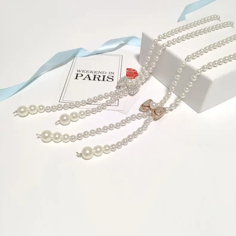 Women's Korean Pearl Waist Chain Belt with Rhinestone Butterfly — feature 12