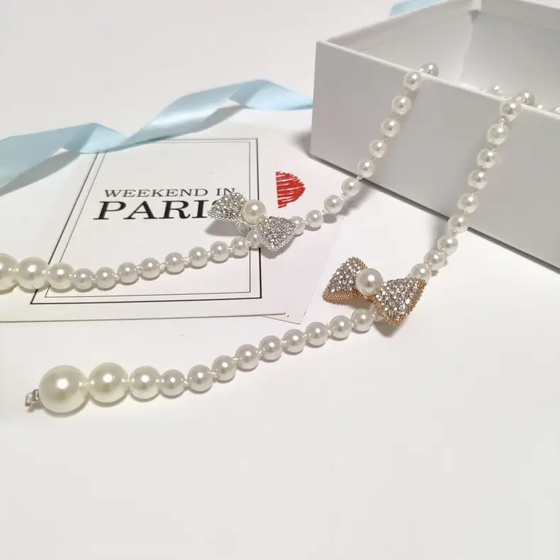 Women's Korean Pearl Waist Chain Belt with Rhinestone Butterfly — feature 13