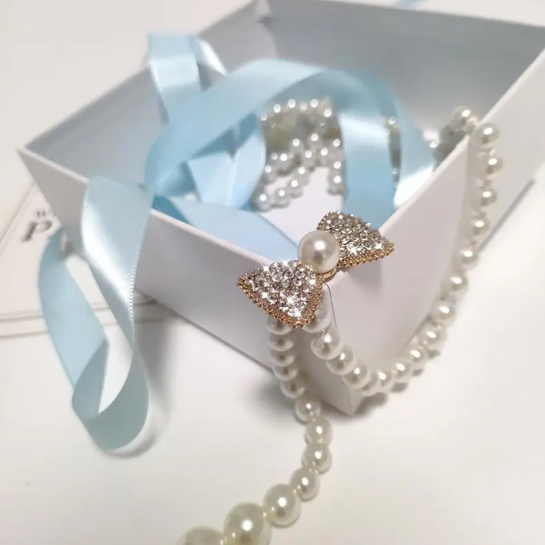 Women's Korean Pearl Waist Chain Belt with Rhinestone Butterfly — feature 15