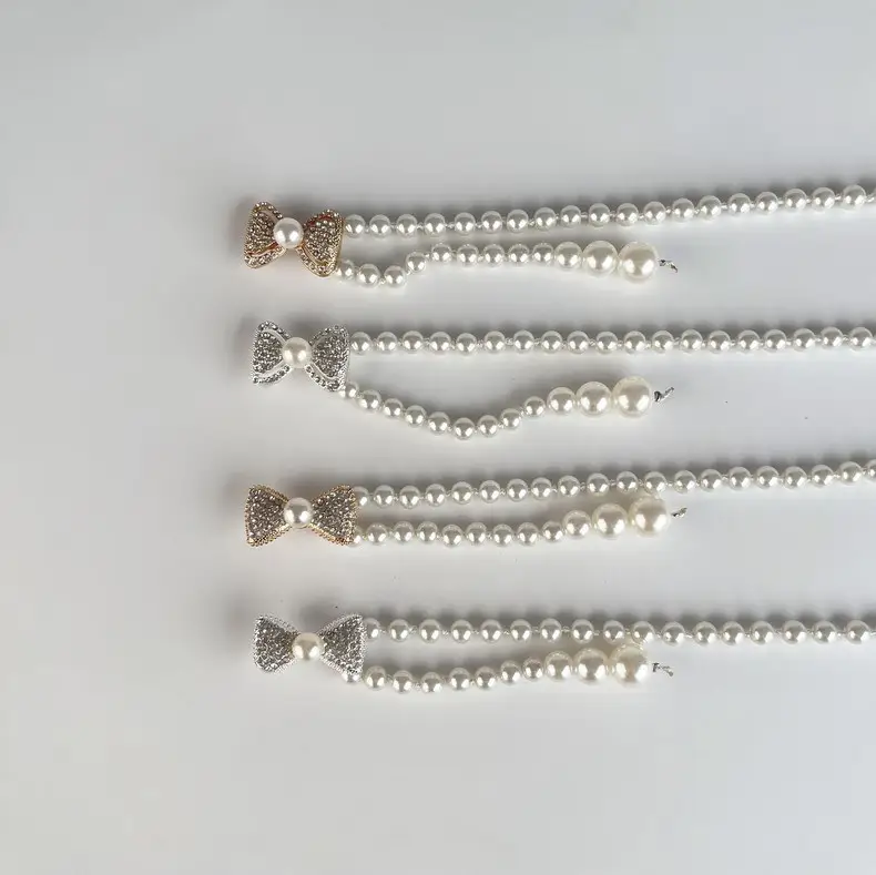 Women's Korean Pearl Waist Chain Belt with Rhinestone Butterfly — feature 2
