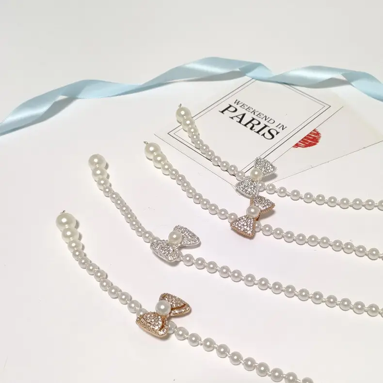 Women's Korean Pearl Waist Chain Belt with Rhinestone Butterfly — feature 9