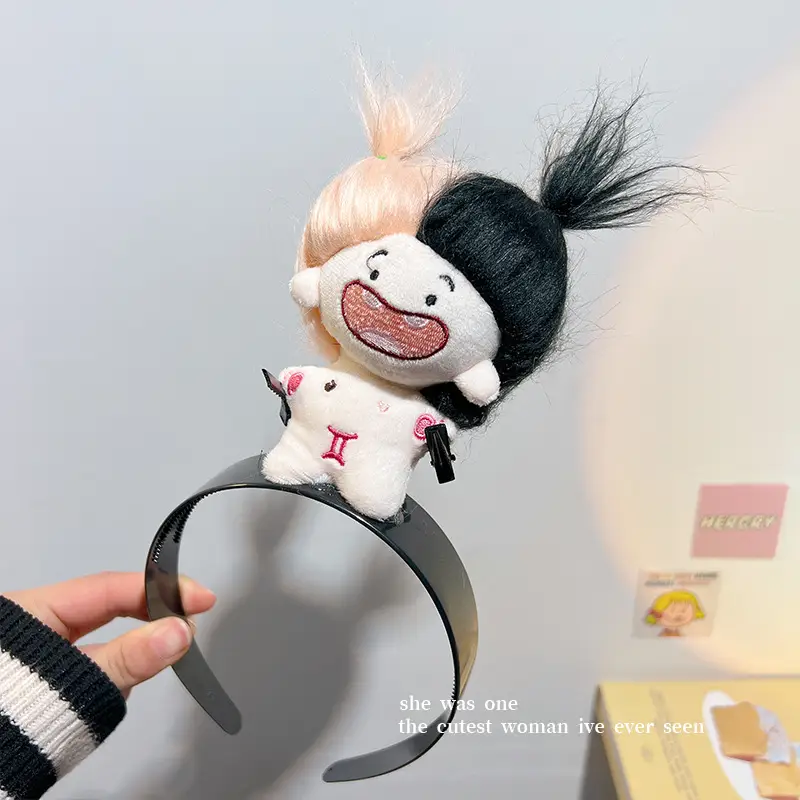 Cute Doll Headband with Red Hair Pony - Image 11