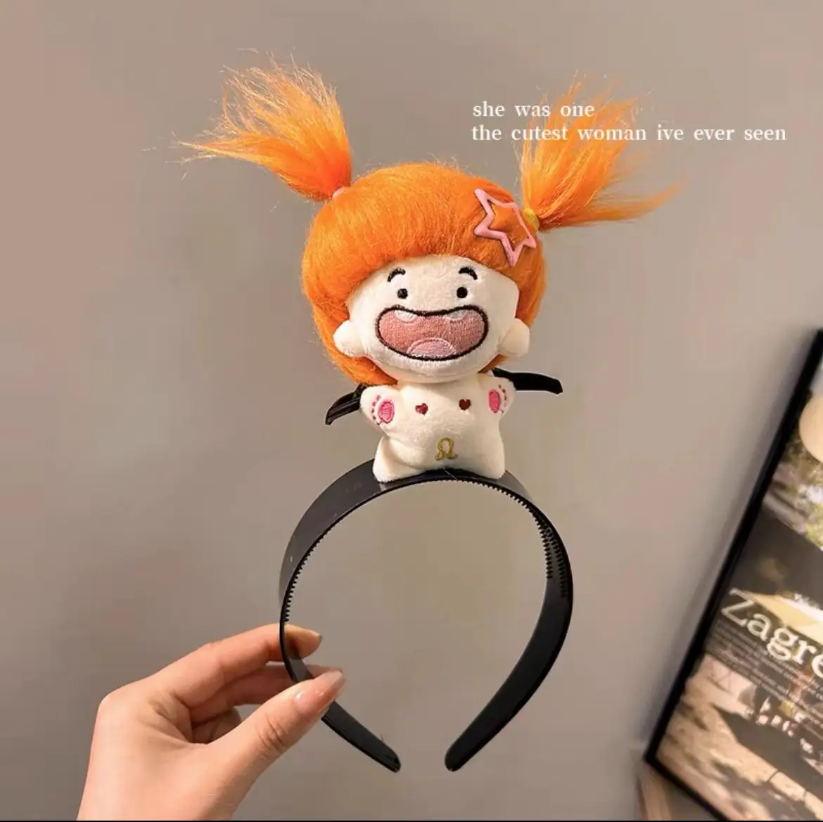 Cute Doll Headband with Red Hair Pony - Image 13