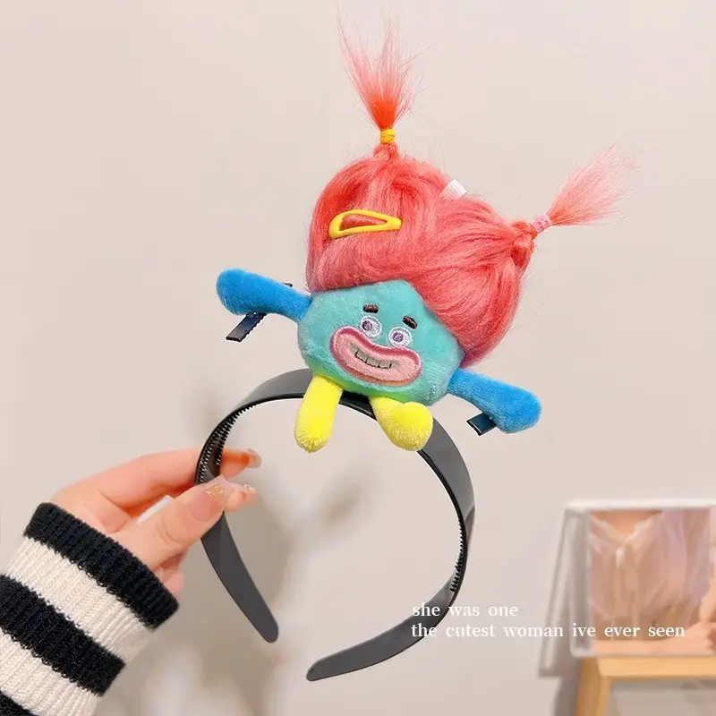 Cute Doll Headband with Red Hair Pony - Image 3
