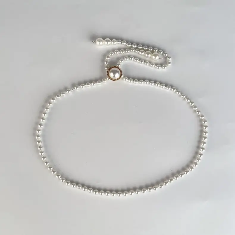 Korean Pearl Waist Belt for Women White Gold — feature 11