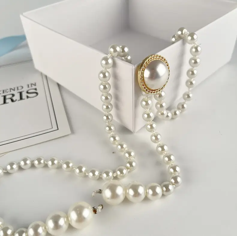 Korean Pearl Waist Belt for Women White Gold — feature 15